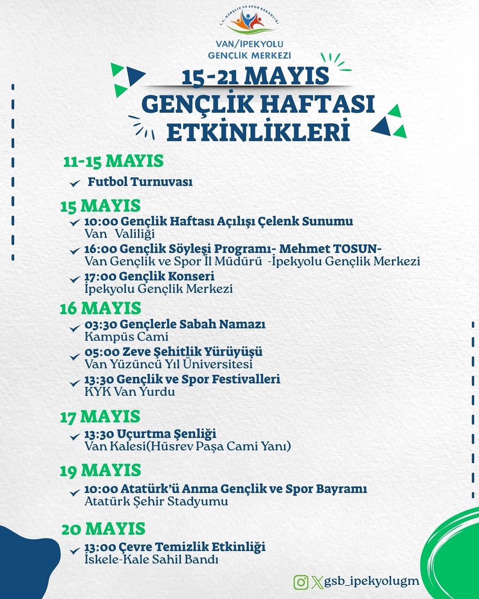 Van Gençlik ve Spor İl Müdürlüğü tweet media