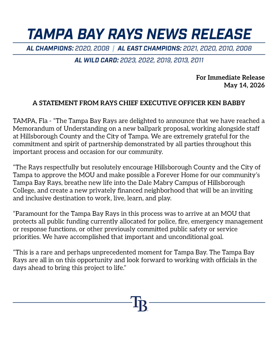 Tampa Bay Rays tweet media