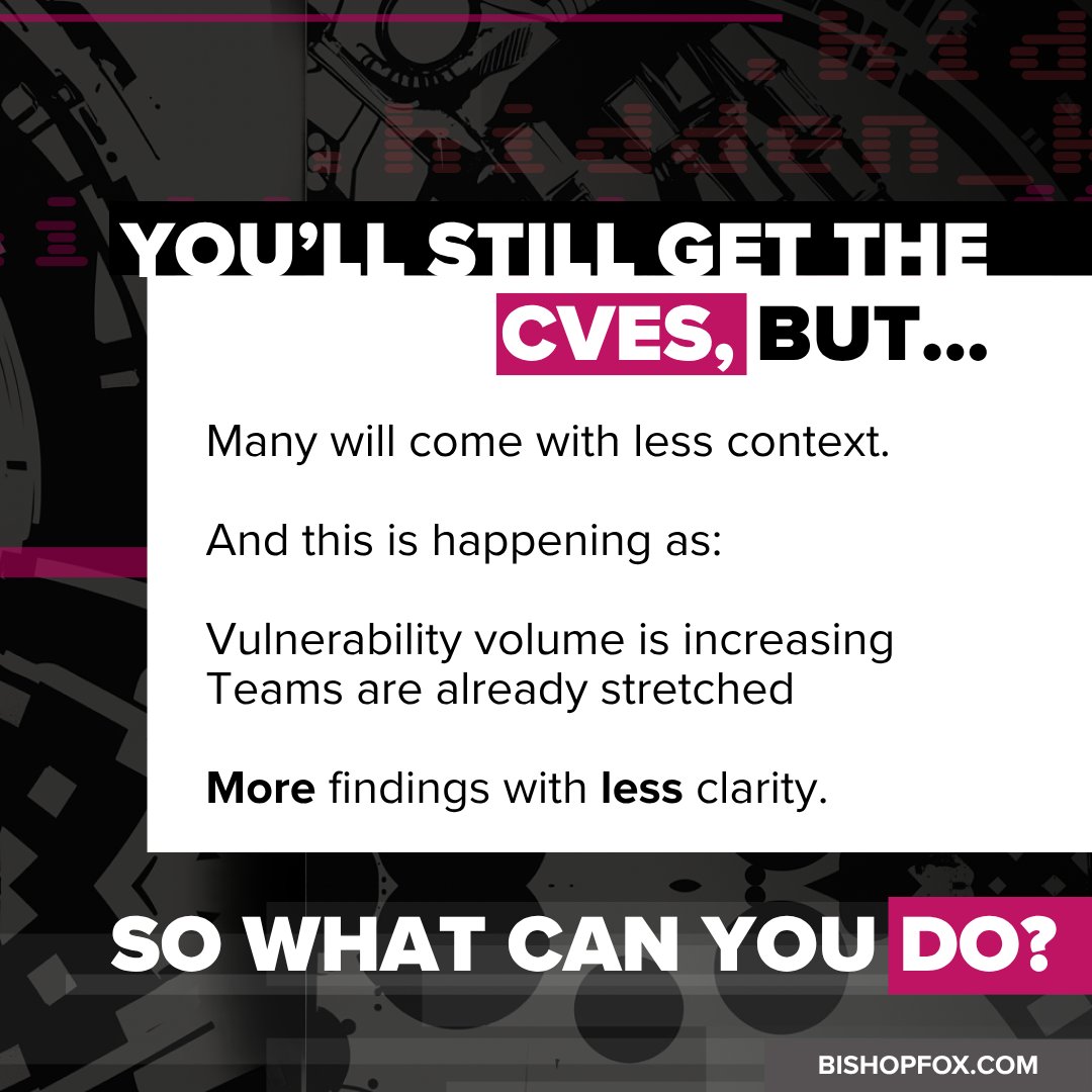 behkfox's tweet photo. NIST is changing CVE enrichment.

You still get the vulnerabilities.
You just get less context for many of them.

So what does a security team do with this?

Senior Managing Operator Richard Brown breaks it down: https://t.co/DkROkHY9aJ https://t.co/QfKy1gcdyh