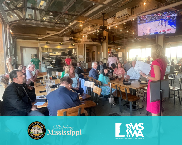 MSMA1's tweet photo. Physicians, community leaders, and local officials gathered in Vicksburg this week for the West Mississippi Medical Society Meeting.

Thank you to the City of Vicksburg for sponsoring the event and supporting opportunities that bring together leaders from across the region. https://t.co/rdz4MIiOoG