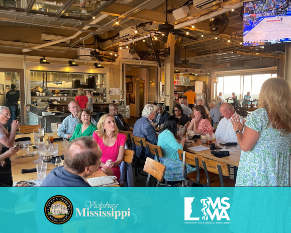 MSMA1's tweet photo. Physicians, community leaders, and local officials gathered in Vicksburg this week for the West Mississippi Medical Society Meeting.

Thank you to the City of Vicksburg for sponsoring the event and supporting opportunities that bring together leaders from across the region. https://t.co/rdz4MIiOoG