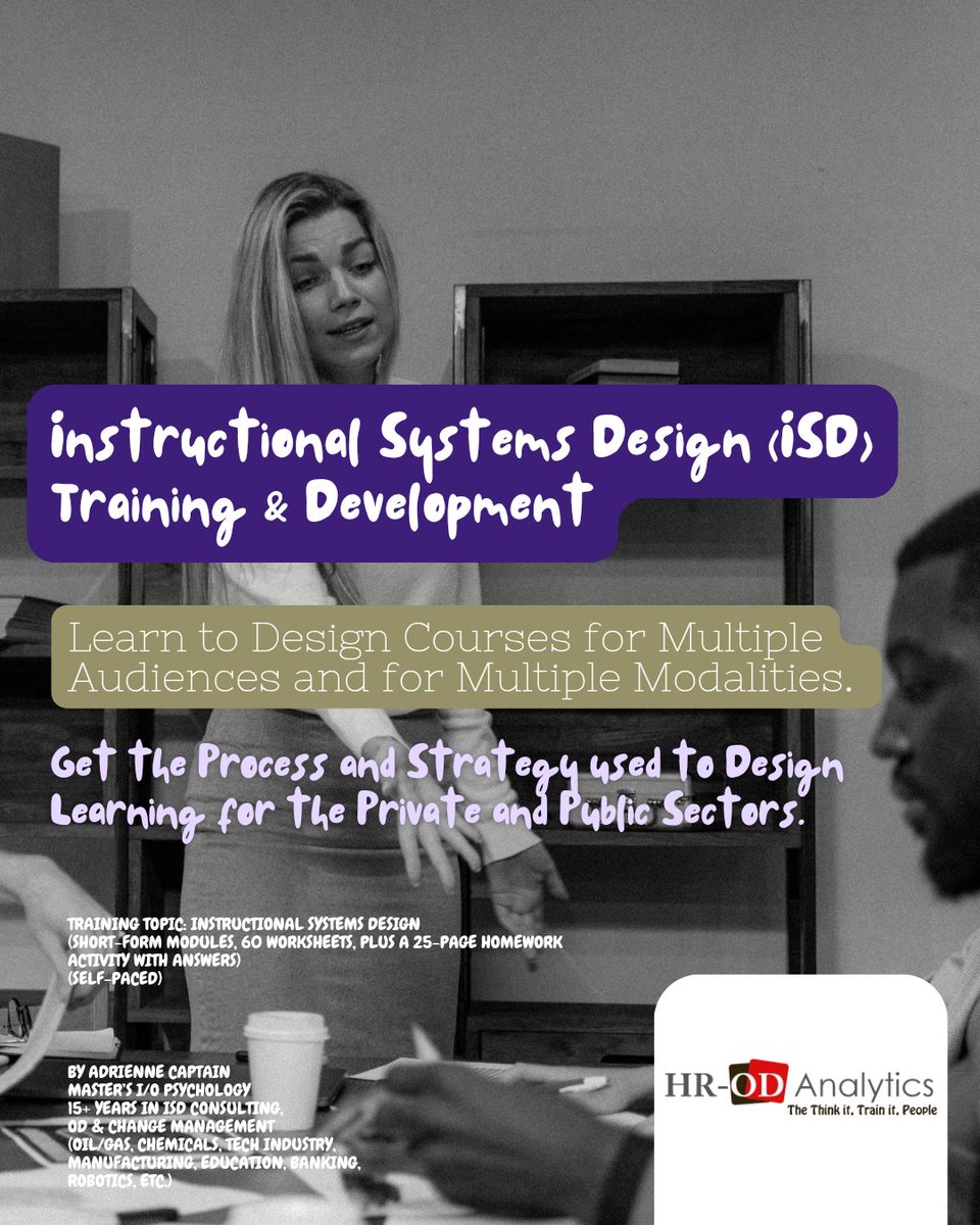 HRODAnalytics's tweet photo. It is never too late to start your personal development. Get trained in Instructional Design through the Assessment of the #ADDIE and Agile Development. Start now: https://t.co/Vze8poHGFf
Visit: https://t.co/ffhPGQMbTh
#techtalk #news #hr #pm #learning #remote #design #IT #LM https://t.co/2zJuEWI7Ue
