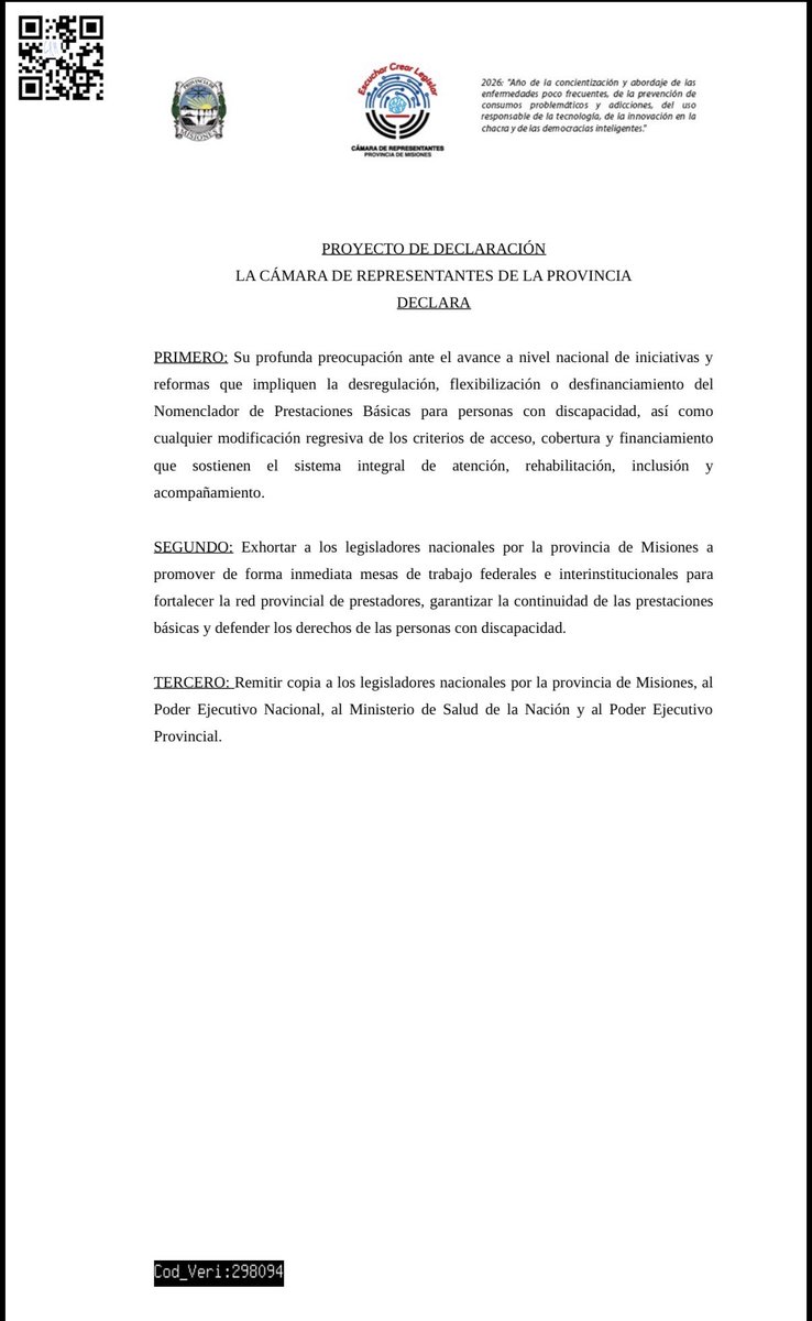 paulafrancook's tweet photo. Cuando se toca el nomenclador de discapacidad no se toca una planilla: se toca la terapia de un chico, el transporte de una familia, el trabajo de un profesional y la continuidad de instituciones que sostienen derechos todos los días.

No hay libertad si una persona con discapacidad pierde su tratamiento.
No hay eficiencia cuando el ajuste cae sobre quienes más necesitan del Estado.

Mientras Nación recorta, posterga y abandona, Misiones cuida y sostiene.

La discapacidad no es un gasto: es una causa de humanidad, justicia social y responsabilidad constitucional.