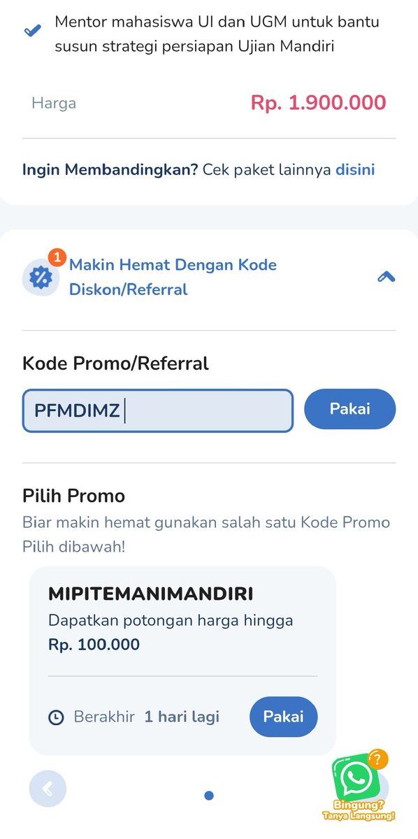 mipykode's tweet photo. Yupp gercepin promonya !!

REKOMEN :PRIME UJIAN MANDIRI/LIVE CLASS MANDIRI

ini masih ada diskonnyaa loh, langsung ke web resmi mipy
(PFMDIMZ+SIKATSAMPAIDAPAT)

t. mipy utbk bimbel online les snbt ptn tryout mandiri diskon kode promo pahamify les tka les online simak ui ugm undip https://t.co/KareucQczy