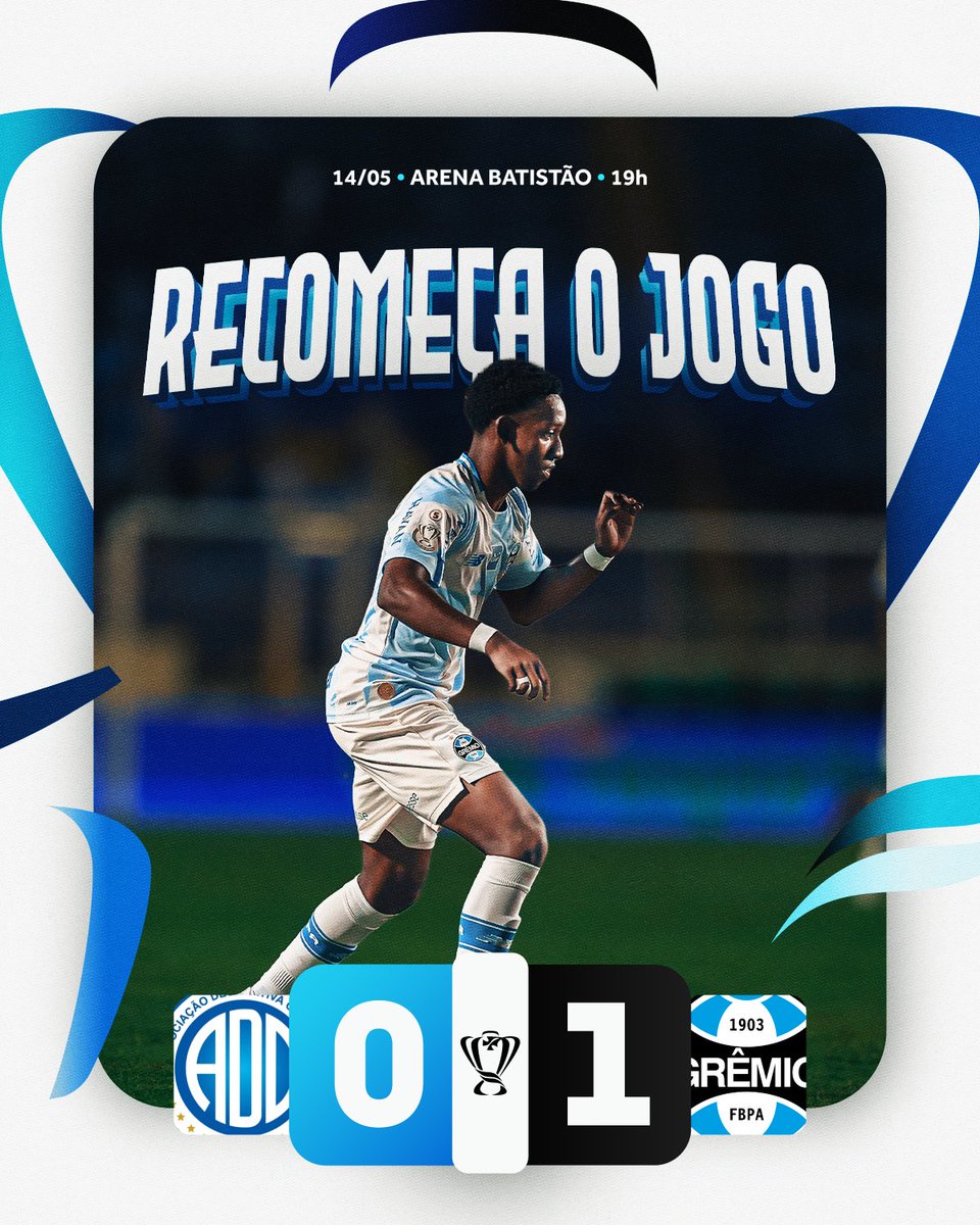 Gremio's tweet photo. Recomeça o jogo! VAMOS, TRICOLOR!
A.D. Confiança 0x1 #Grêmio
🇪🇪 #CONxGRE #CopaDoBrasil2026 🇪🇪 ⭐️⭐️⭐️⭐️⭐️ https://t.co/1Y6yGxbrRM