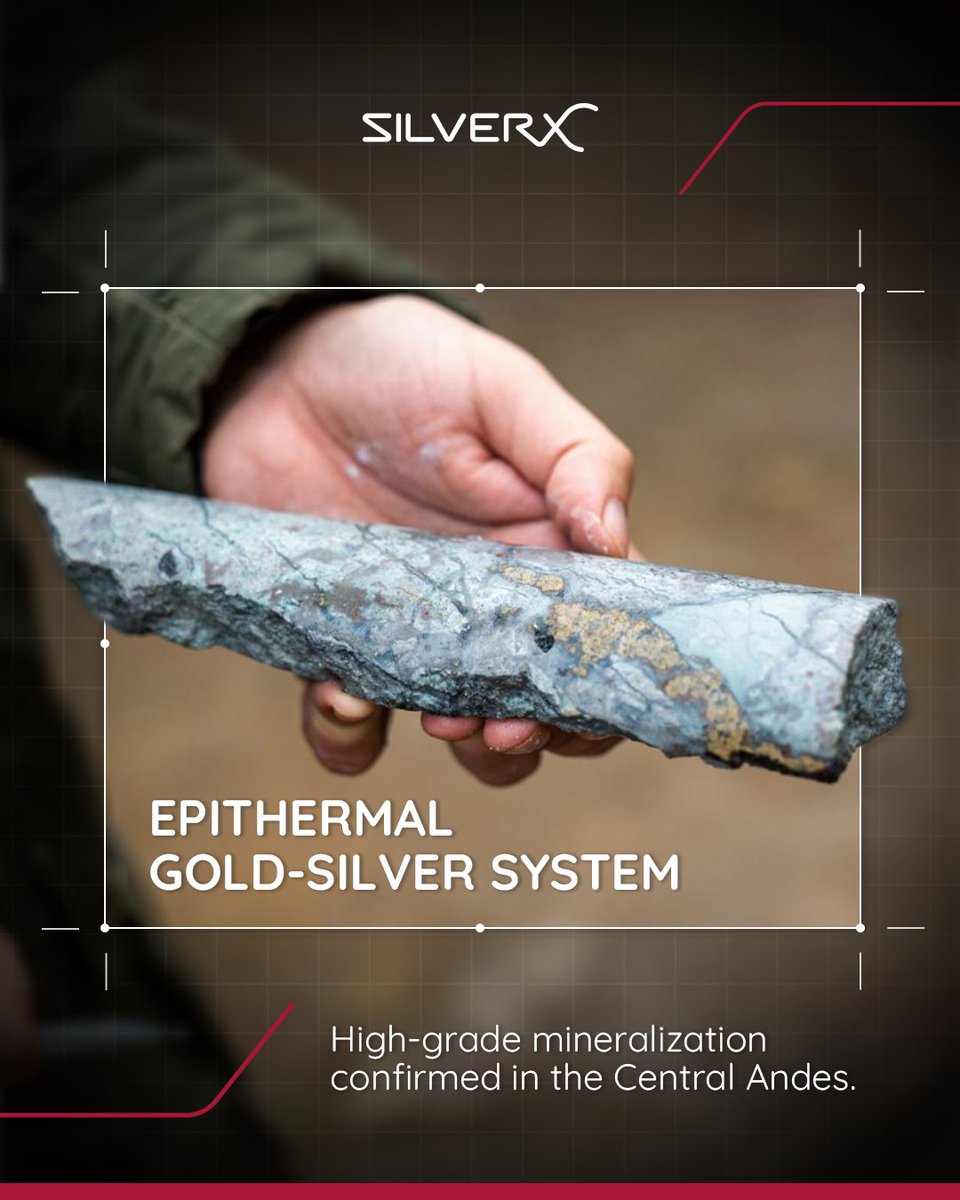 Silver_X_Mining's tweet photo. Unlocking a world-class epithermal system in Peru.
With 36 mapped veins and high-grade mineralization at surface, the Pampas Project is one of our most compelling assets. We are moving from surface validation to a 5,000m drill program.
Discovery starts now. 🏔️
#SilverXMining #Silver #Mining #Growth