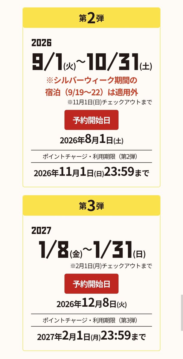 buta_traveler's tweet photo. 福井に泊まろう！いいとこ掘りだくさんキャンペーン

2名以上宿泊(1人あたり総額5,000円以上の宿泊)で1人5,000円分のクーポン配布

期間
第1期:6/12-7/12(5/12)
第2期:9/1-10/31(8/1)
第3期:1/8-1/31(12/8)
()内は予約開始日

じゃらんクーポンで引かれる前の金額も対象？
https://t.co/b5eZzmBzrB https://t.co/wHc3uEa4hT