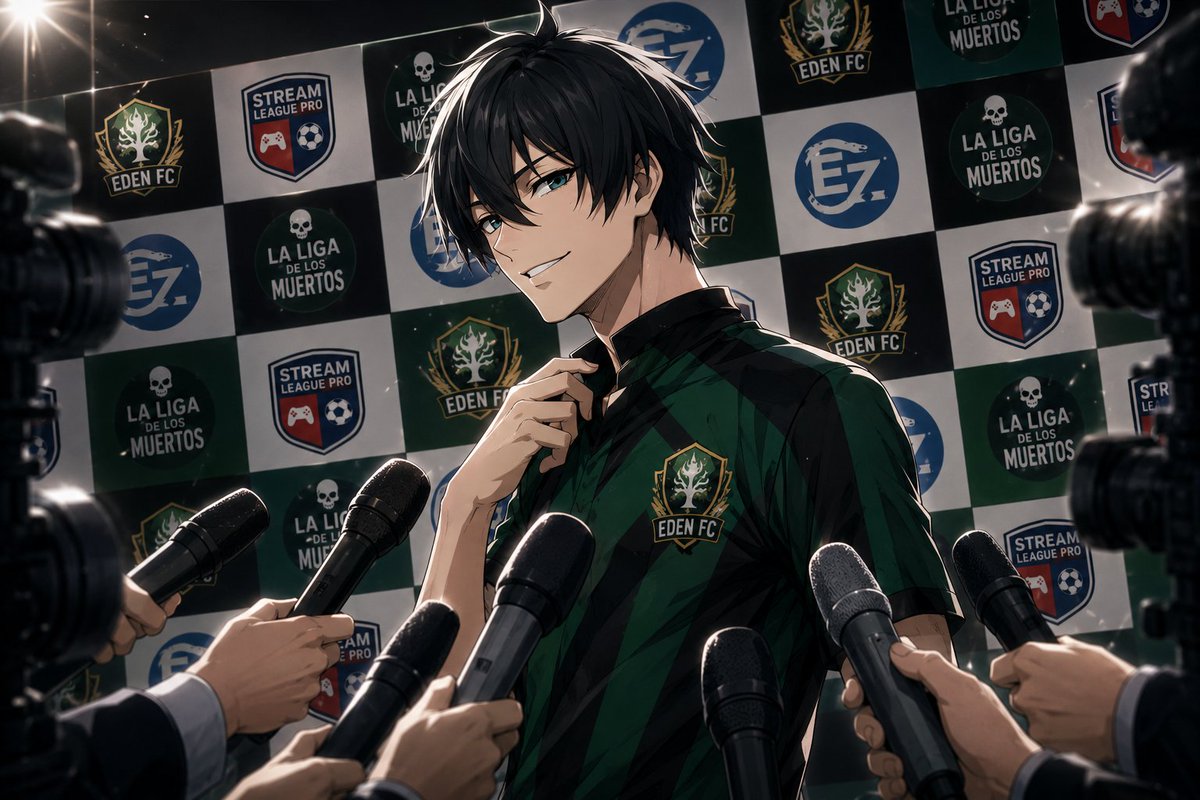 ELEDENFC's tweet photo. 🎙️ En una entrevista, el capitán y dueño de EDEN FC, @AdalOkumura , declaró lo siguiente:

“Tras los nuevos refuerzos, esto ya no son aspiraciones para el futuro… Eden ganará la próxima Liga de los Muertos. ⚽

Aún quedan dos copas para que este proyecto muestre sus frutos.” 👑 https://t.co/bQPhqEyKIJ
