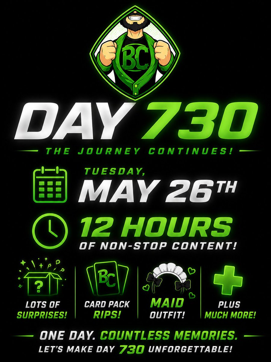 BenCardigan's tweet photo. 🚨 DAY 730 INCOMING 🚨 https://t.co/kSPtegJSUD https://t.co/xTPYYd1Sr0