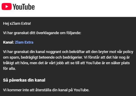 xZlam1's tweet photo. 11 months of silence from @TeamYouTube.

My channel Zlam Extra was falsely terminated for "Spam, deceptive practices & scams", no strikes, no warnings, 8 years of clean gaming content gone.

Appeal denied instantly.
Even after I provided more info, YouTube's policy team just doubled down with no real human review.

YouTube, fix this.
@TeamYouTube 

Link: https://t.co/IZOY2q2yxk

#YouTubeFalseTermination #BringBackZlamExtra