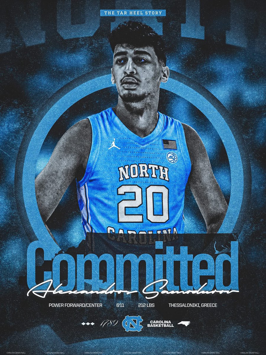 tarheelstory's tweet photo. Alexandros Samodurov ➡️ Tar Heel 🐏👏 https://t.co/GPbC2KwpIy