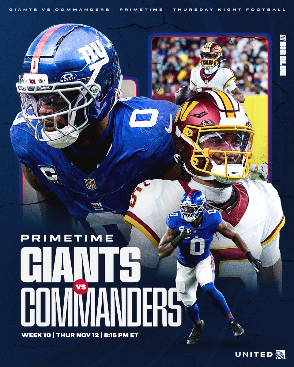 Giants's tweet photo. Thursday Night Football at Home 🔥

Tickets on sale now 🎟️: https://t.co/Fd9vjzByOB https://t.co/nKP4CqRvlF