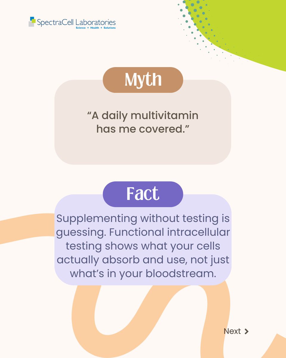 SpectraCellLab's tweet photo. Hormonal balance starts at the cellular level.

Mg, B6, zinc, vit D, folate: when these run low inside your cells, your hormones feel it first.

Test, don't guess.

25% off the SpectraCell MNT this week.
Code: HER25 → https://t.co/Bw6CWer7OC https://t.co/s0KGLFk0zo