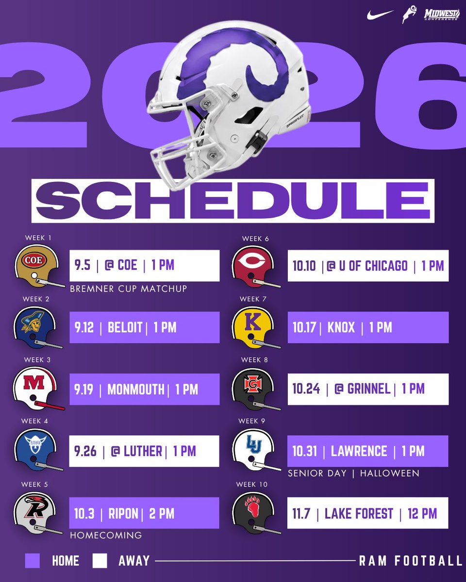 CornellRamsFB's tweet photo. The Cornell Rams 2026 schedule release is here!! Come see the RAMS starting September 5th!! https://t.co/qvZTIfrFtg