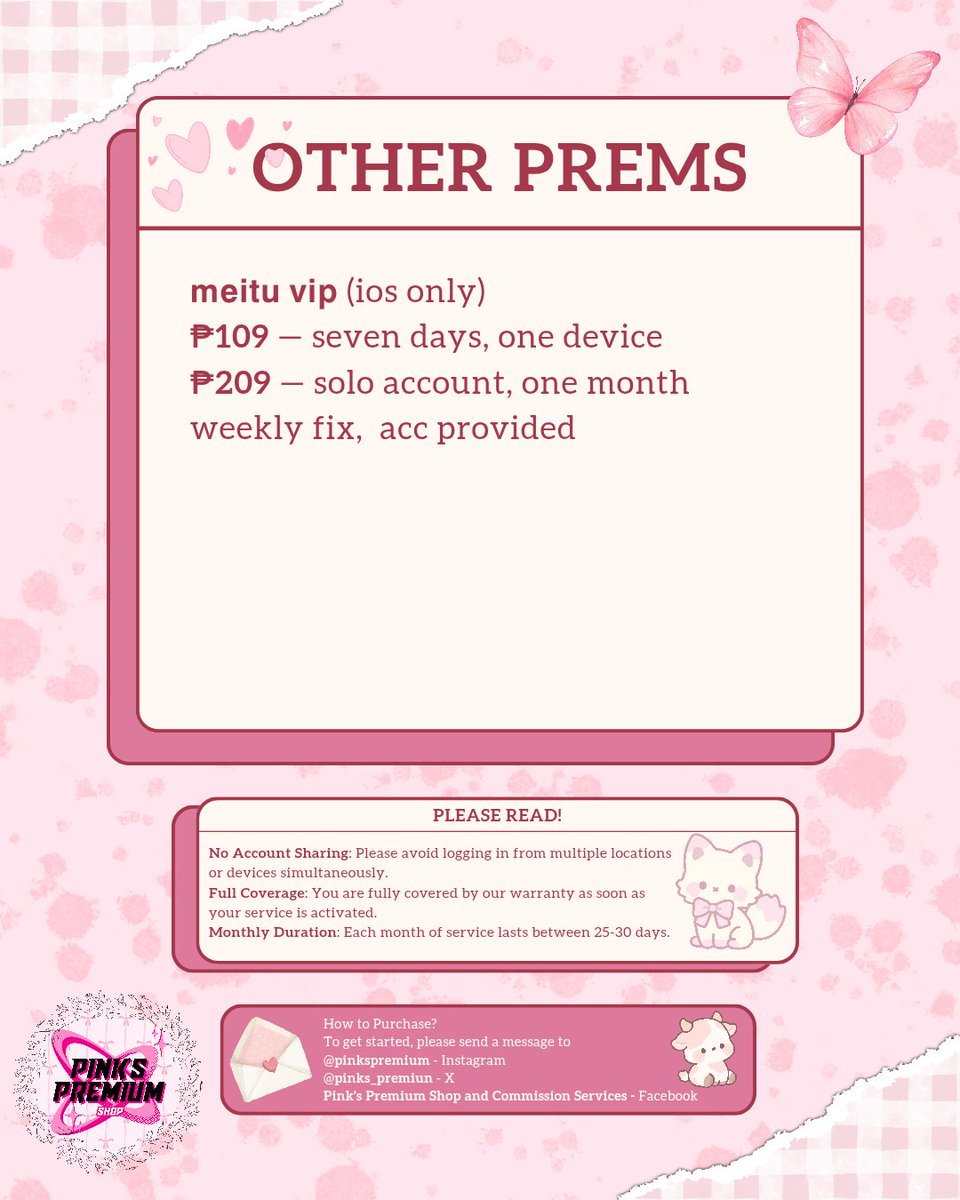 pinks_premium's tweet photo. 💎𝙐𝙋𝙂𝙍𝘼𝘿𝙀 𝙔𝙊𝙐𝙍 𝙇𝙄𝙁𝙀𝙎𝙏𝙔𝙇𝙀‼️✨

#PremiumAccountsPH
#academiccommissionsph
#netflix
#canva
#spotify
#youtube
#disney https://t.co/HAjD5JVlc3