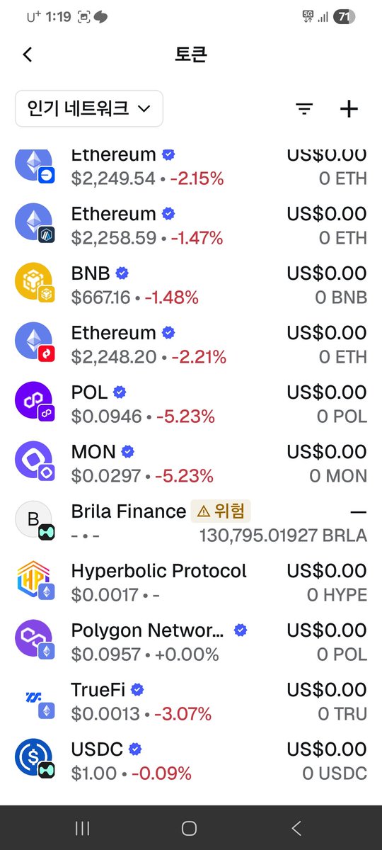 JUN02001's tweet photo. @RosieQT TRU COIN => BRLA  COIN 
맞아요? 내 메타마스크 지갑 표시된 
BRLA COIN 심볼 다르다 
코인 네트워크 없다 
나에게 지급된 BRLA COIN 아니다
확인해서 다시 보내라 확인 되면 어드레스 주소 주겠다 https://t.co/8HrSZ9Ical