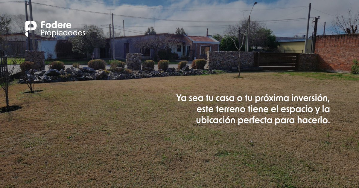 fodereprop's tweet photo. 📍900 m² en Ombúes de Lavalle. Todo listo para construir.

Un terreno parquizado, nivelado y cercado, dentro de la ciudad, en calle Roberto Dávila.

📩 Escribinos para coordinar una visita. https://t.co/WyPN2PNbsI