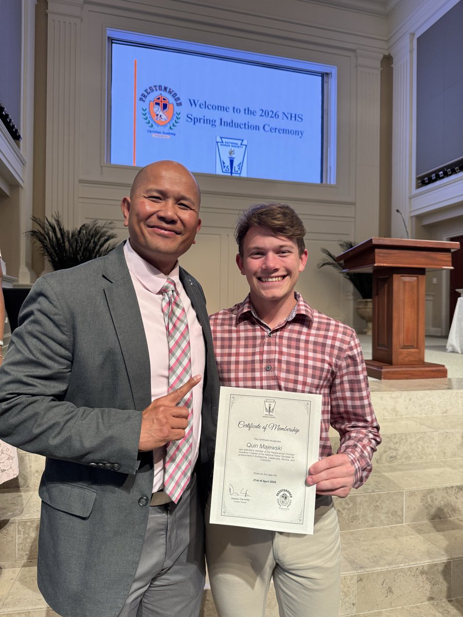 QMajewski2027's tweet photo. Officially inducted into the NHS 2026 Prestonwood Chapter https://t.co/KGcBs0y6HQ