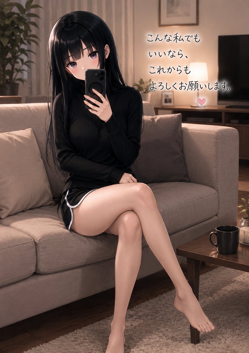 AIart #AIイラスト こんなわたしでも大丈夫ですか…? (クロミ好き、黒