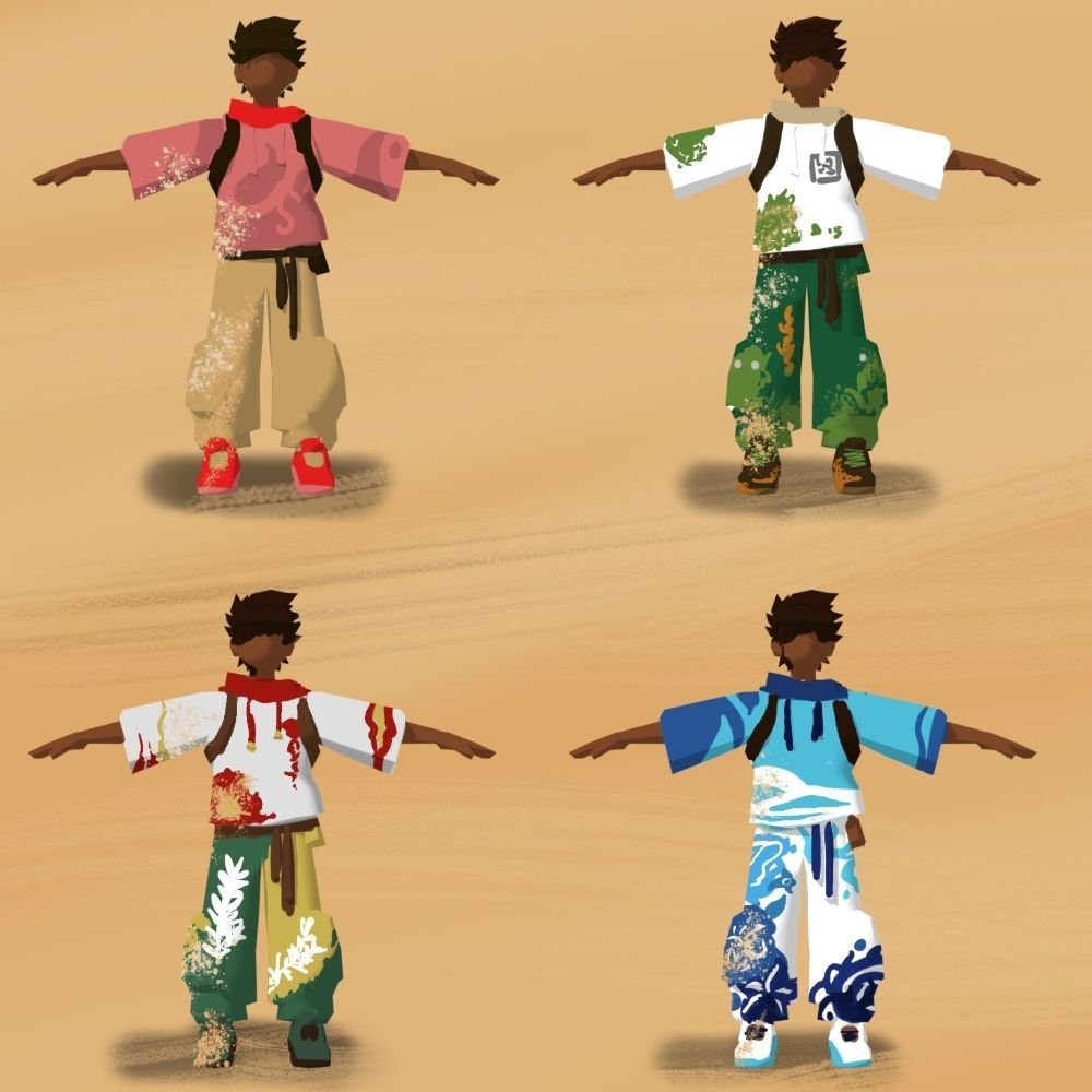 oneiricworlds's tweet photo. Another round of test for outfit design. Made in Krita.
#indiegame #indiedev #krita #characterdesign #character #outfit #conceptart #concept #desert #digitalart #digitalpainting https://t.co/QJ8HC8SPDj