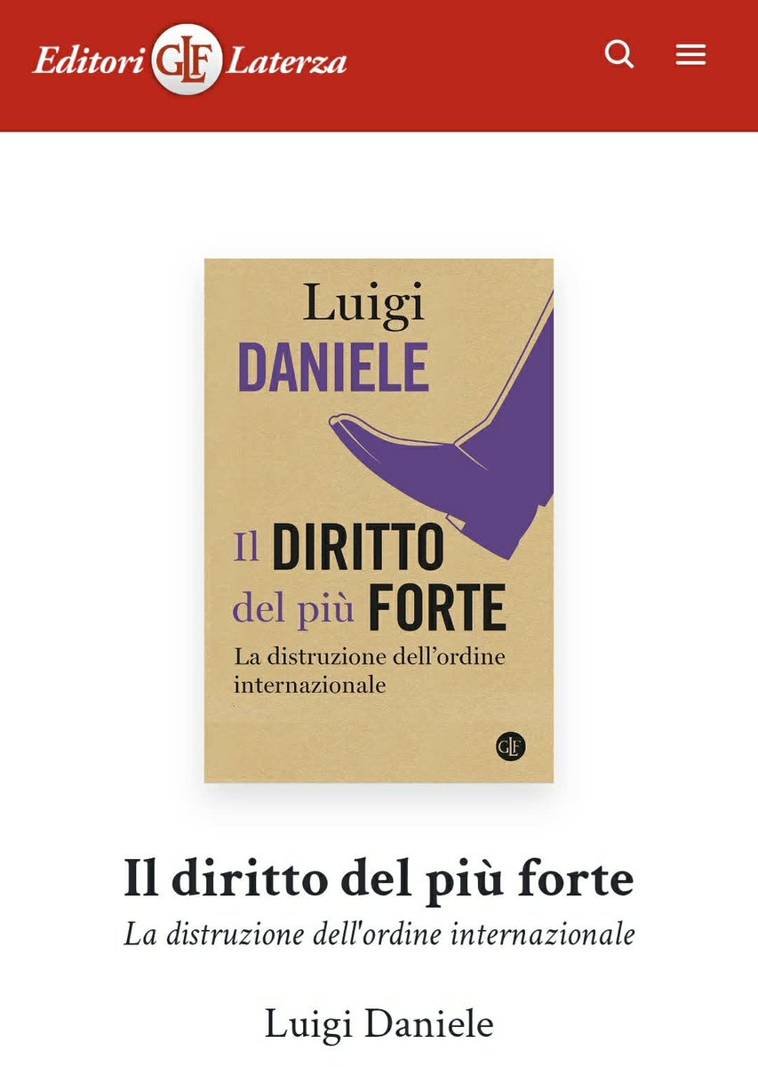 luigidaniele10's tweet photo. Il 5 giugno esce questo lavoro sulla distruzione del diritto internazionale, a cominciare da quello dei conflitti armati e penale, rivolto a un pubblico di non specialiste/i.

Sono grato a @editorilaterza per aver dato impulso a questo tentativo.

👉🏽 https://t.co/FB7qVK9Z3s https://t.co/qazXdQG3Ee