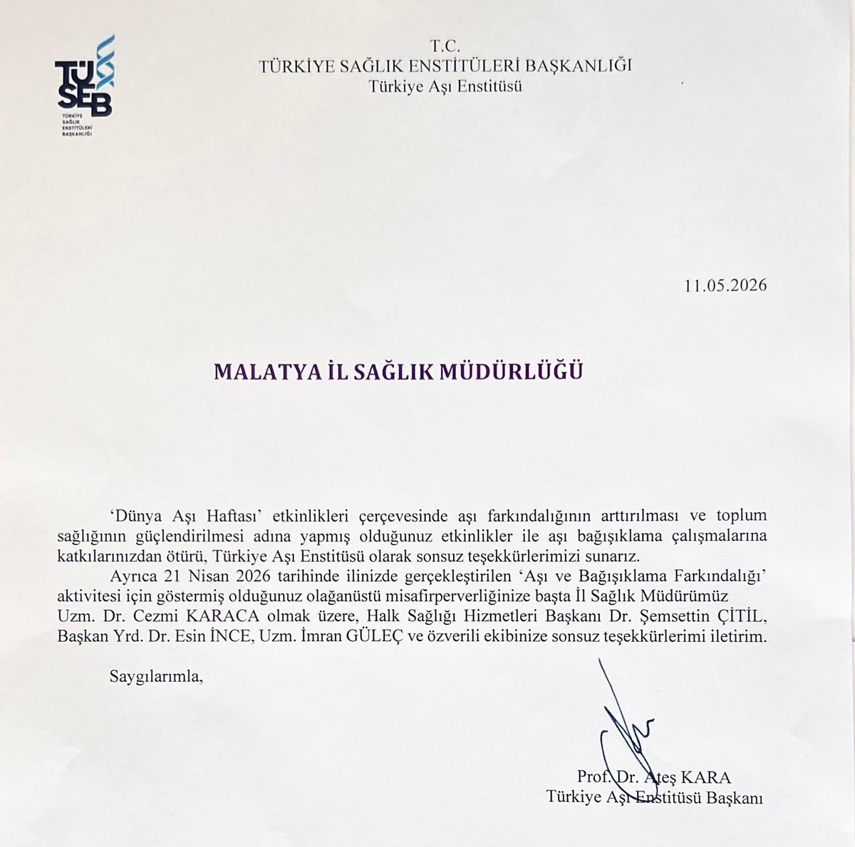 Malatya İl Sağlık Müdürlüğü tweet media