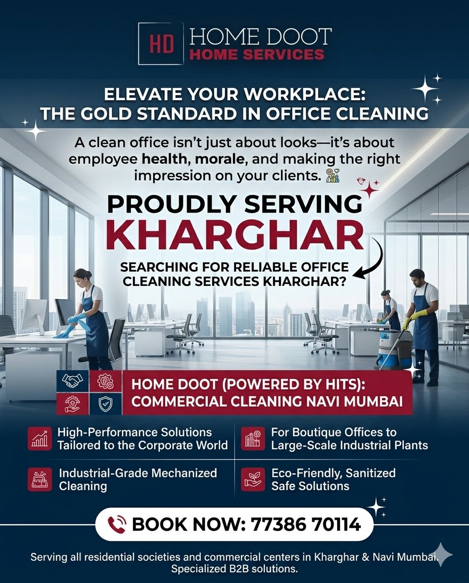 HomeDoot's tweet photo. Boost morale &amp; impress clients with a "Showroom Shine"! 

Home Doot (powered by HITS) offers elite office cleaning in Kharghar &amp; Navi Mumbai. 

Book: https://t.co/VNzDhKw2Id https://t.co/1W7KQnF9rW