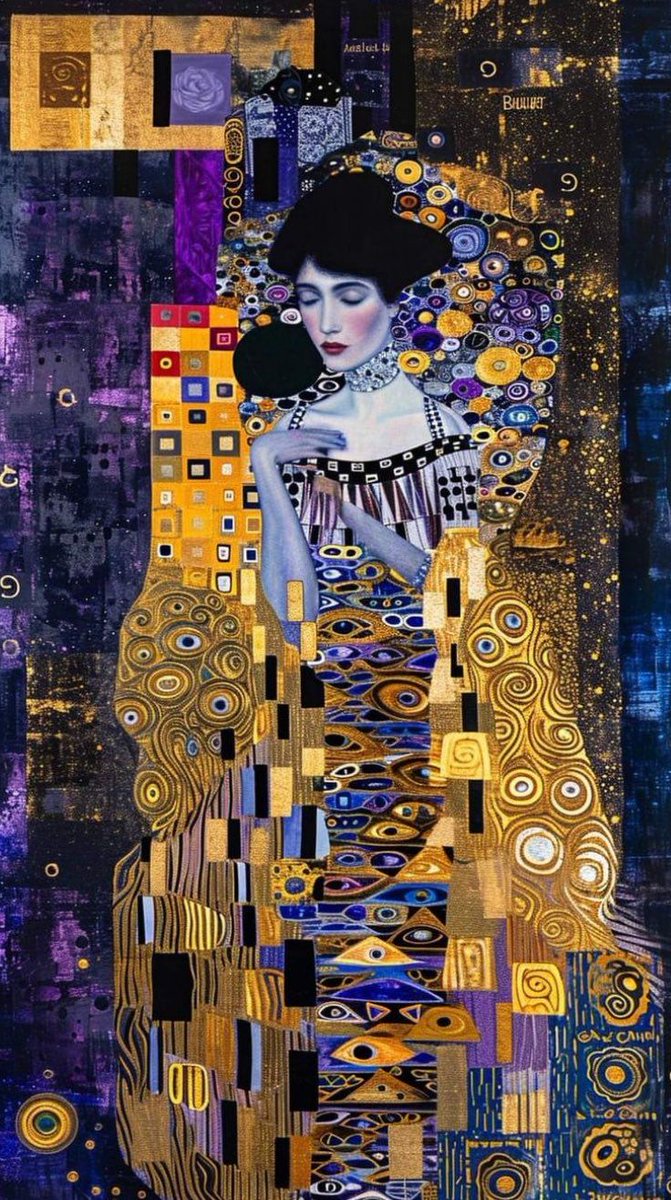Naran_ded's tweet photo. Cómo me fastidió dibujar tantos ojos, es un dibujo inspirado en esos dos cuadros de Gustav Klimt. 

Para mí, Queenie se abstrajo al ver como Kinger se volvía más y más loco y no poder hacer nada para evitarlo https://t.co/rgEksH2vJR