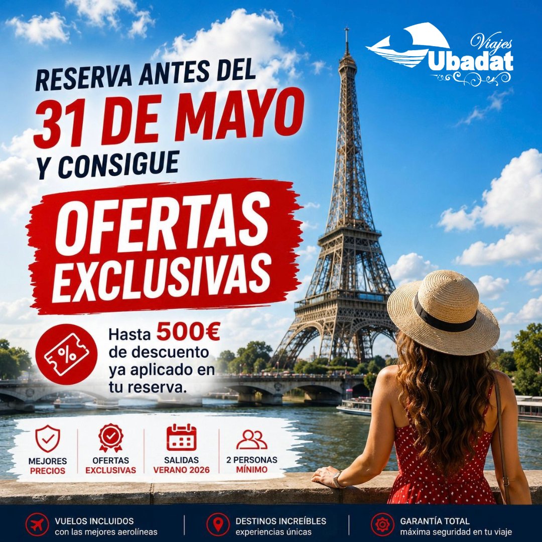 ubadat_viajes's tweet photo. 🌍✨ ESTE VERANO, EL MUNDO TE ESPERA 
🔥 Hasta 500€ de descuento
✈️ Más de 340 programas
🇯🇵 Japón 🇨🇳 China 🇰🇷 Corea 🇺🇿 Uzbekistán 🌍 Europa
✅ Salidas garantizadas
📅 Reserva antes del 31 de mayo
💛 Reserva ya en Ubadat Viajes.
📍 Parque Vandelvira, 1 (Úbeda)
☎️ 953 791 222 https://t.co/8bMVBnydRN