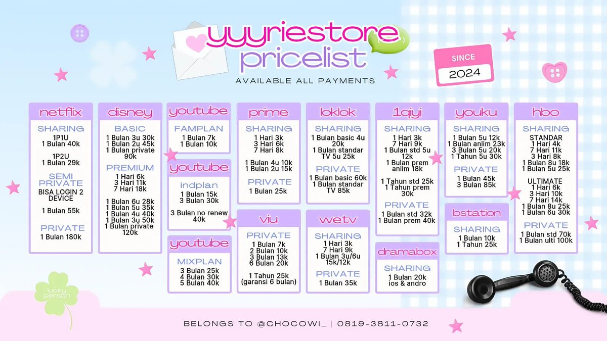 toiyrens's tweet photo. ♡‌ ready! 🖐🏻 ୨୧ ׁ ₊ ˚ toko yyyriestore sudah buka kakak ^___^ 💒  belanja app prem harus di sini~ 🛒 super trusted with 2300+ orders 🍶 ⋆˙⊹ —— gaskeun jajank langsung ke aku 🐾💬 𓈃 ࣪ ⑅

🌸 order : https://t.co/0Ybp188llB
🍧 Testi : https://t.co/TT5l7Bio9s https://t.co/mWVlQoSkRa