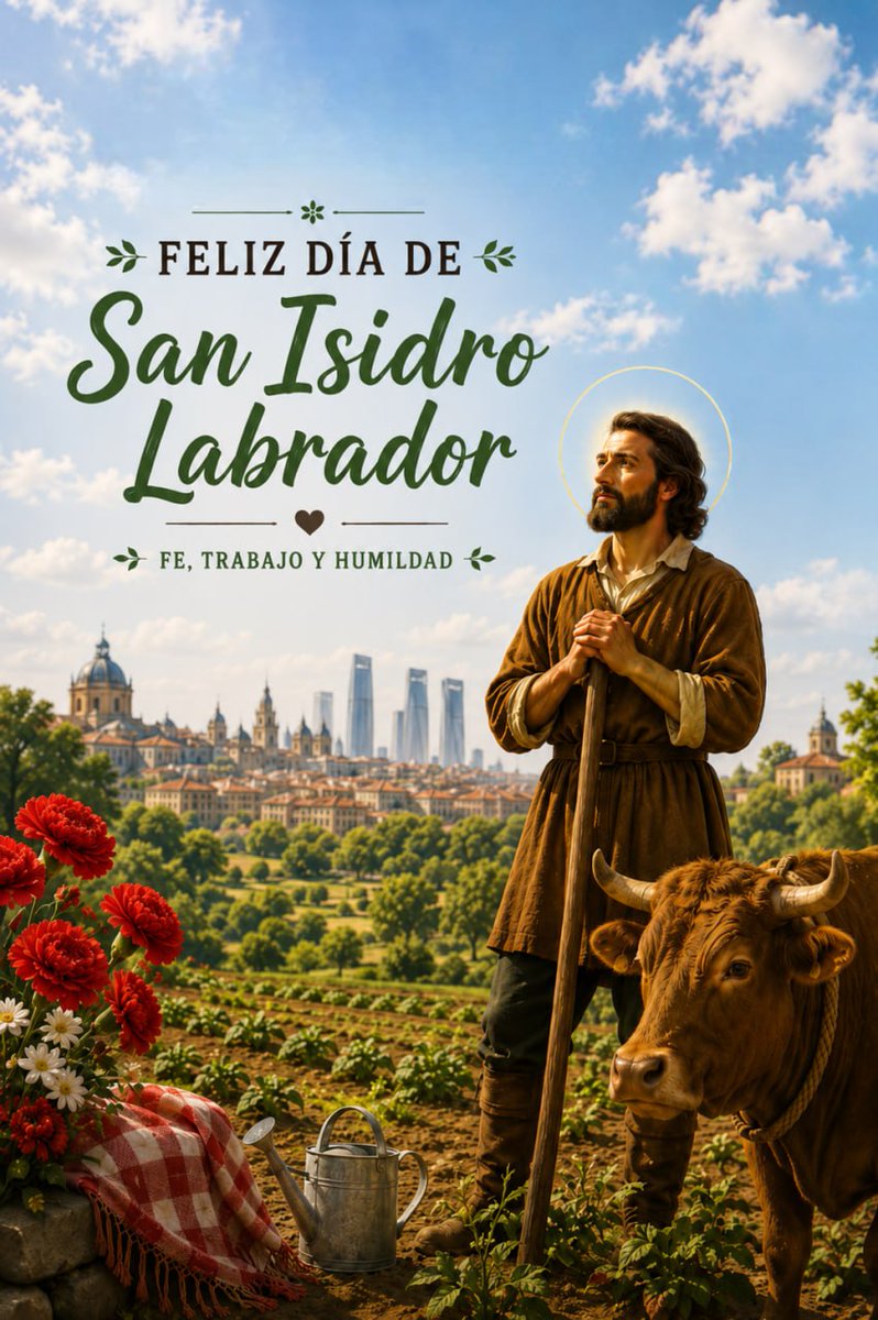 JesusFCB_1978's tweet photo. Que San Isidro Labrador nos inspire a sembrar con fe,trabajar con humildad y recoger siempre esperanza en el corazon.
🌾🙏✨
#sanisidrolabrador #15demayo
#feytradicion #trabajoyhumildad
@JesusFCB_1978 https://t.co/Ua7AmZ3J3a