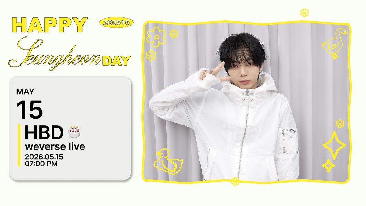 8TURN_official's tweet photo. [🔊]
🎂HAPPY 𝑺𝑬𝑼𝑵𝑮 𝑯𝑬𝑶𝑵 DAY🎂

달달한 행복이 가득할 오늘은
🍯 승헌이의 생일을 축하하는 날 💛
7𝙿𝙼 𝚆𝙴𝚅𝙴𝚁𝚂𝙴 𝙻𝙸𝚅𝙴에서 만나요! 🌹

🗓2026.05.15 (금) 7𝙿𝙼
📺 8𝚃𝚄𝚁𝙽 𝚆𝙴𝚅𝙴𝚁𝚂𝙴

▶️ https://t.co/bk4ozJ2rhN

#HAPPY_SEUNGHEON_DAY
#승헌이_성인됐승헌
#8TURN #에잇턴 #エイトターン
#승헌 #SEUNGHEON #スンホン