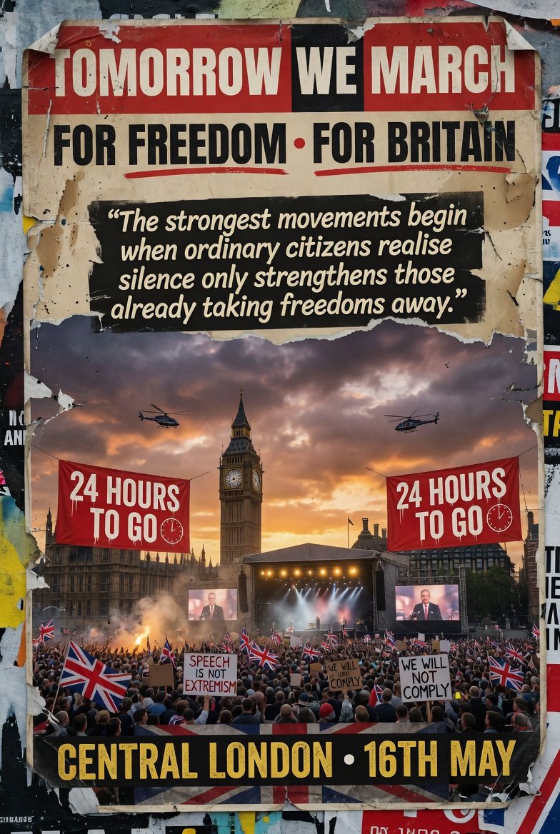 skbytes's tweet photo. @JuliaHB1 @TheSun “Freedom survives only while ordinary people remain willing to stand publicly against censorship control and governments slowly normalising the loss of basic liberties.”
16th May, London
#UniteTheKingdom #UTK #May16 #MarchForFreedom https://t.co/vbtygMcbQ9
