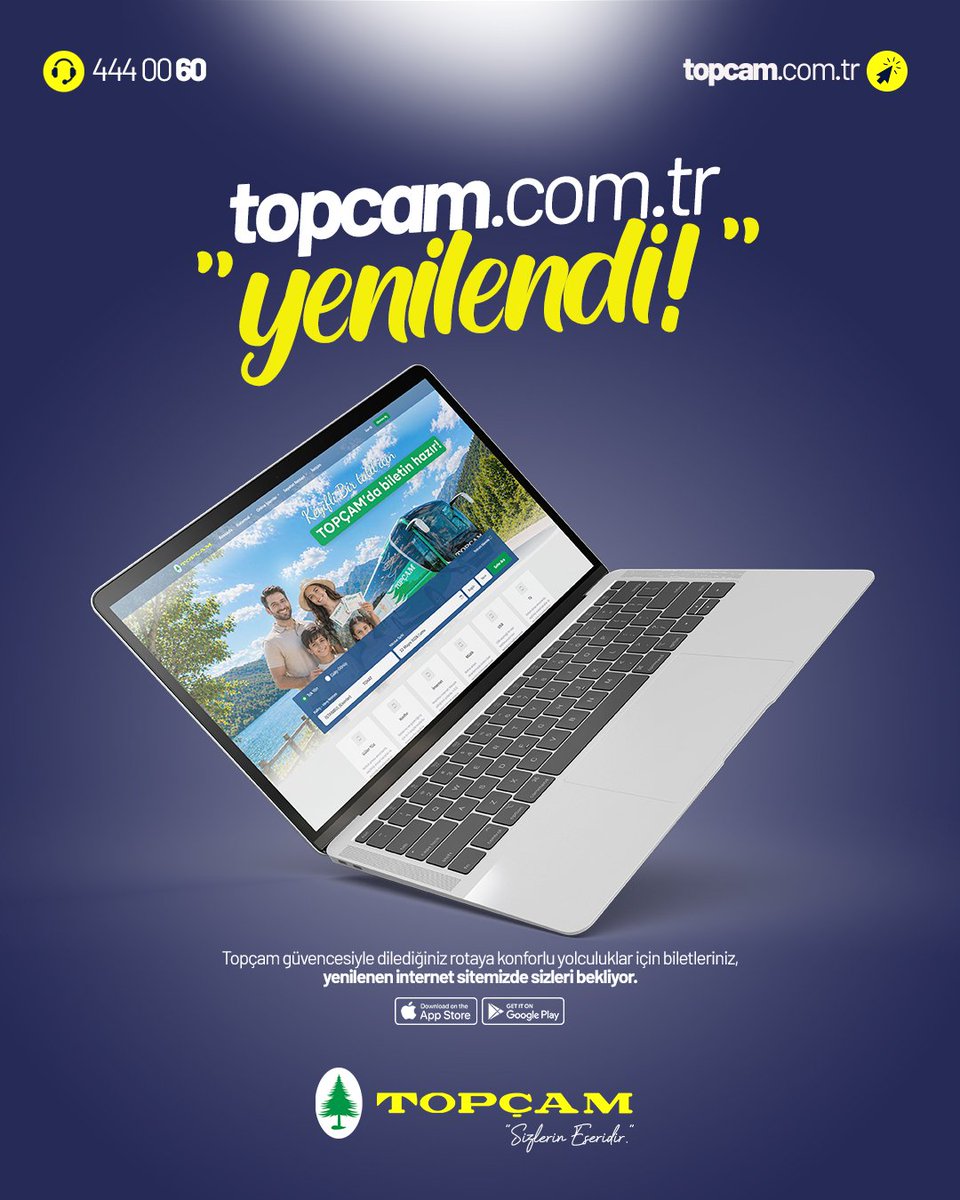 topcamcomtr's tweet photo. 📢 https://t.co/JZfvECbuef yenilendi!

Topçam güvencesiyle dilediğiniz rotaya konforlu yolculuklar için biletleriniz, yenilenen internet sitemizde sizleri bekliyor.

444 00 60
https://t.co/JZfvECbuef https://t.co/SK0AN5oD8I