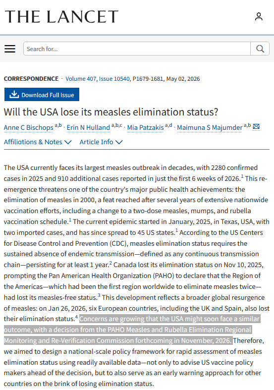 nicolasberrod's tweet photo. 🇺🇸 Les États-Unis risquent bien de perdre cette année leur statut de pays ayant éliminé la rougeole, acquis en 2000.

Avec près de 2 300 cas confirmés l'an dernier et déjà près de 2 000 depuis le début de cette année, le pays vit une épidémie record depuis plus de 30 ans.

1/2