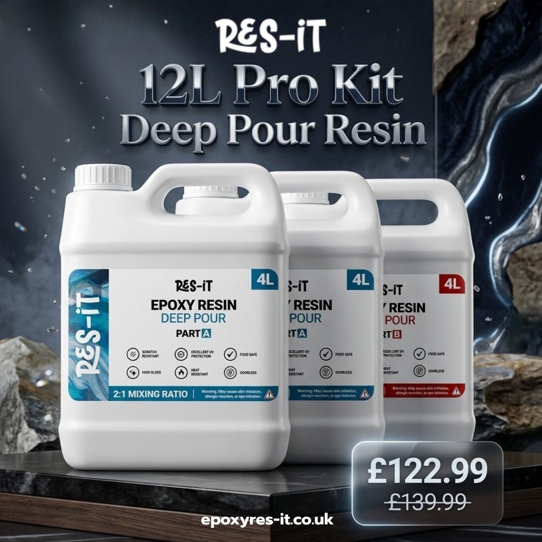 epoxyres_it's tweet photo. Deep pours that actually look premium 💧✨
12L Pro Kit Deep Pour Resin
✔ Crystal-clear finish
✔ Perfect for river tables
✔ Made for serious resin creators
🔥 £122.99
WAS £139.99
https://t.co/LkkwbVwB7H
#epoxyresin #resinart #rivertable #woodworking #deeppour https://t.co/Ef4UH48Ua9