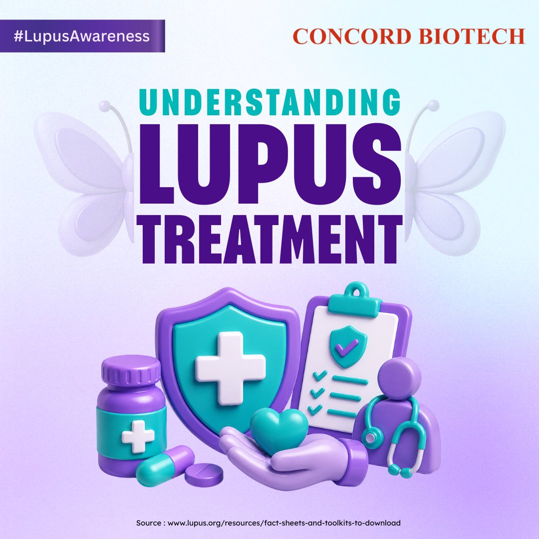 ConcordBiotech's tweet photo. Lupus treatment is not one-size-fits-all. Managing lupus often involves a personalized treatment plan designed to help control symptoms, reduce inflammation, and protect organs from long-term damage.

#LupusAwarenessMonth #LupusTreatment #UnderstandingLupus #AutoimmuneAwareness https://t.co/8MTFDzZymY