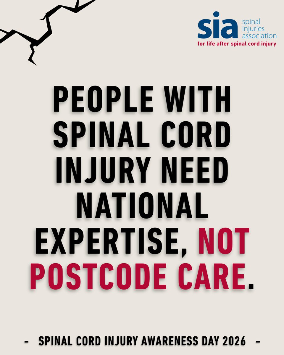 AndyMcDonaldMP's tweet photo. Today is Spinal Cord Injury Awareness Day.
We need a national spinal cord injury strategy to replace the current fragmented approach.
Coordinated, person-centred care with specialised spinal cord injury commissioning under national oversight.
#sciad #spinalcordinjury https://t.co/pnXqDPjKCR