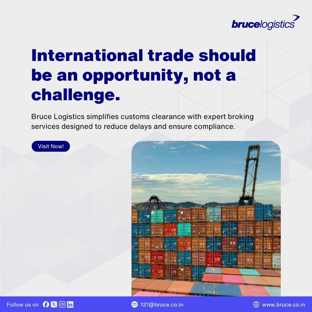 BruceLogistic's tweet photo. #BruceLogistics Private Limited simplifies international trade with reliable customs broking services designed for smooth import and export operations 🚛✨
 
🌐 Visit: https://t.co/kNlePrNepk

#Shipment https://t.co/OeBkdv8UCw