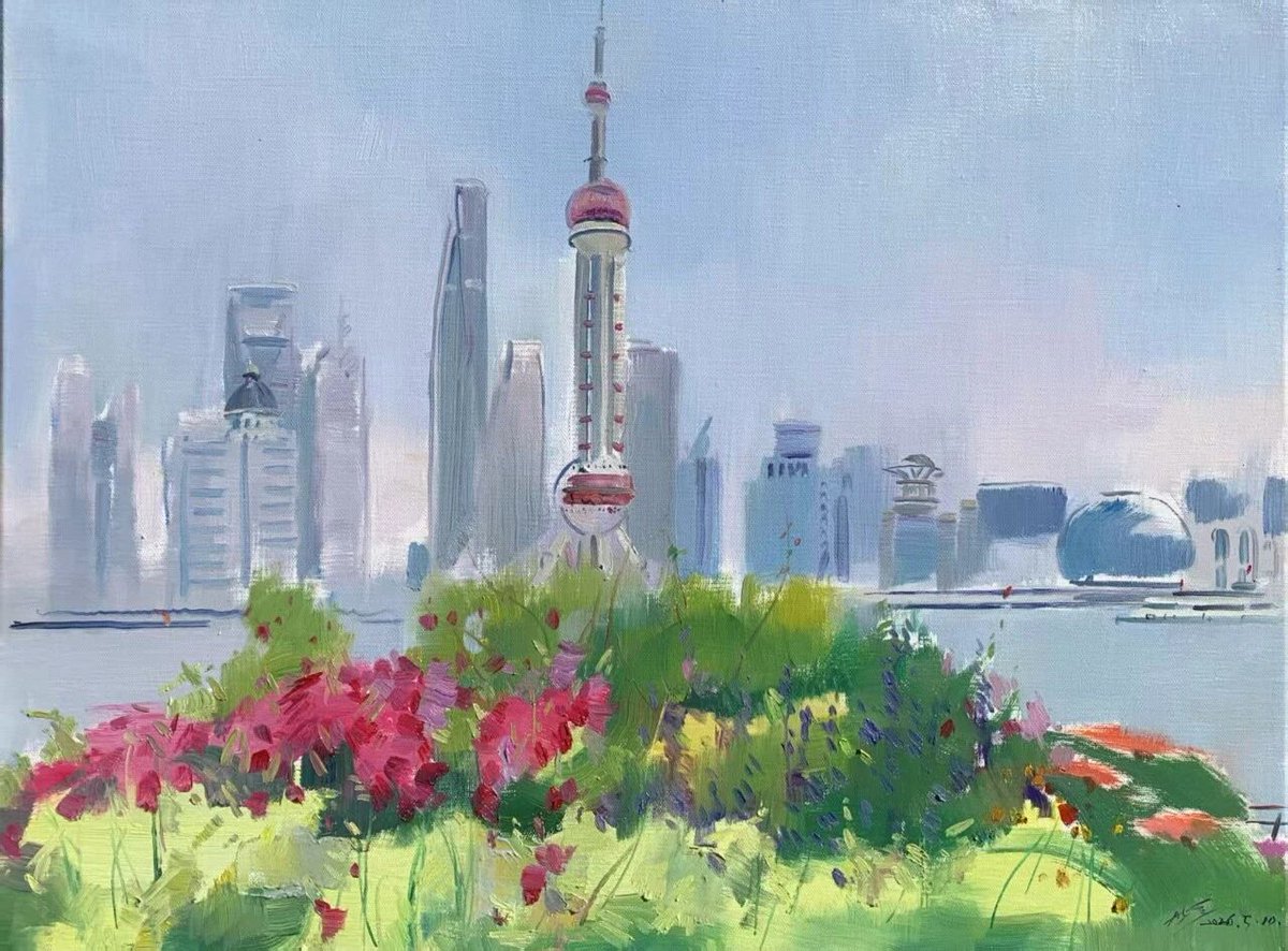MeetBund's tweet photo. Recently, “Blossoms at the North Bund,” a themed session of the international artist residency program, brought together Chinese and international artists to capture spring blossoms and riverside scenery through live painting, reflecting the city’s cultural vibrancy and openness. https://t.co/yskE7IVSpK