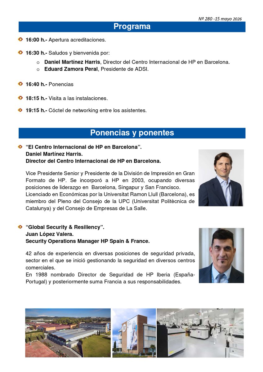 ADSI_ES's tweet photo. “Martes con...”  HP Printing and Computing Solutions “La seguridad corporativa en HP”

Martes 9 de junio - St. Cugat - Barcelona

Inscripciones: https://t.co/DqArrVVkMg https://t.co/z3OJVZjOxs