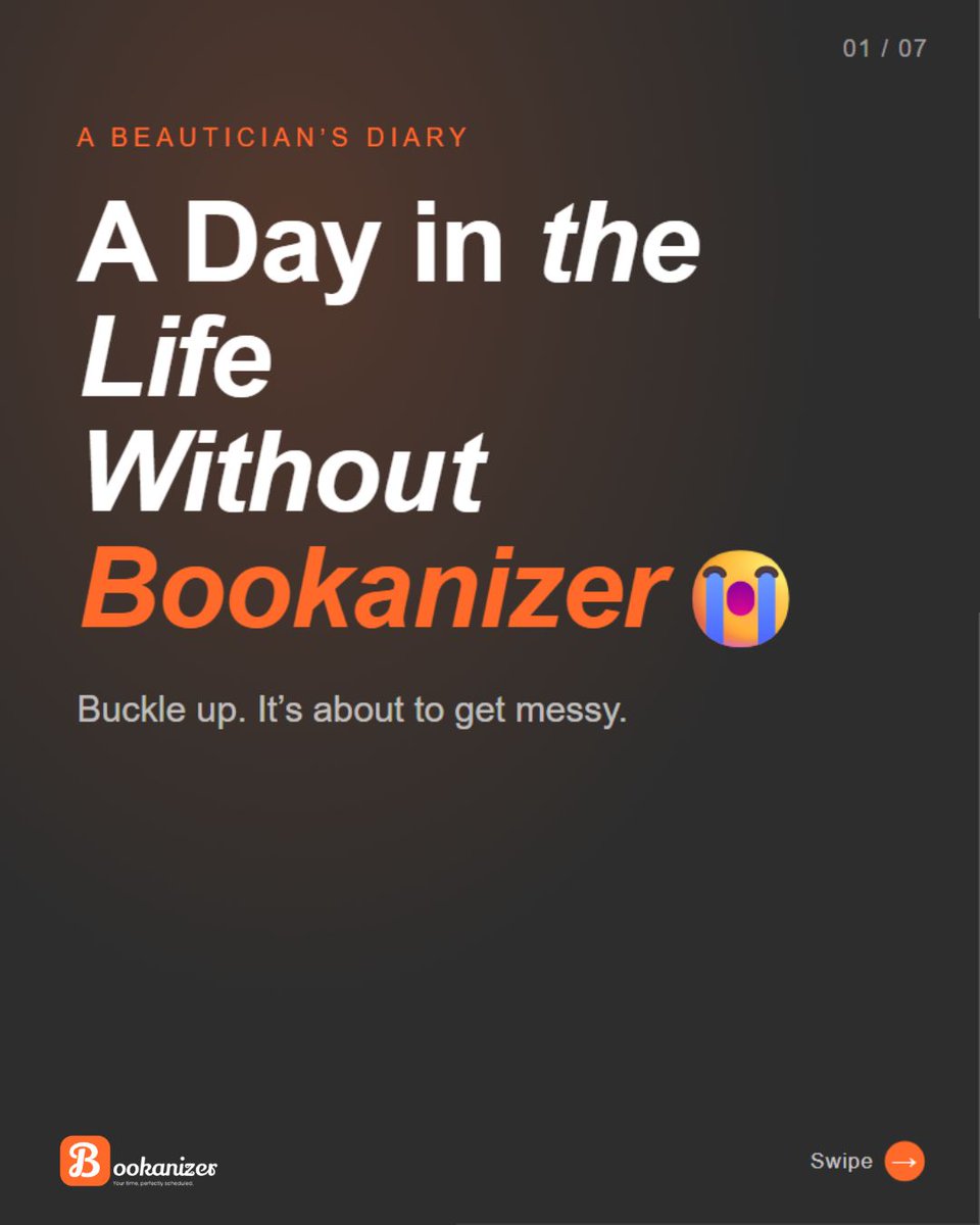 Bookanizer_'s tweet photo. A day without Bookanizer = chaos in the DMs 😭
From missed clients to missed profits to missed growth.
Download Bookanizer now on Play Store & App Store.
#Bookanizer #BeautyMadeEasy #BookSmart #BeautyInNigeria #beautytech https://t.co/6kYbredGi7