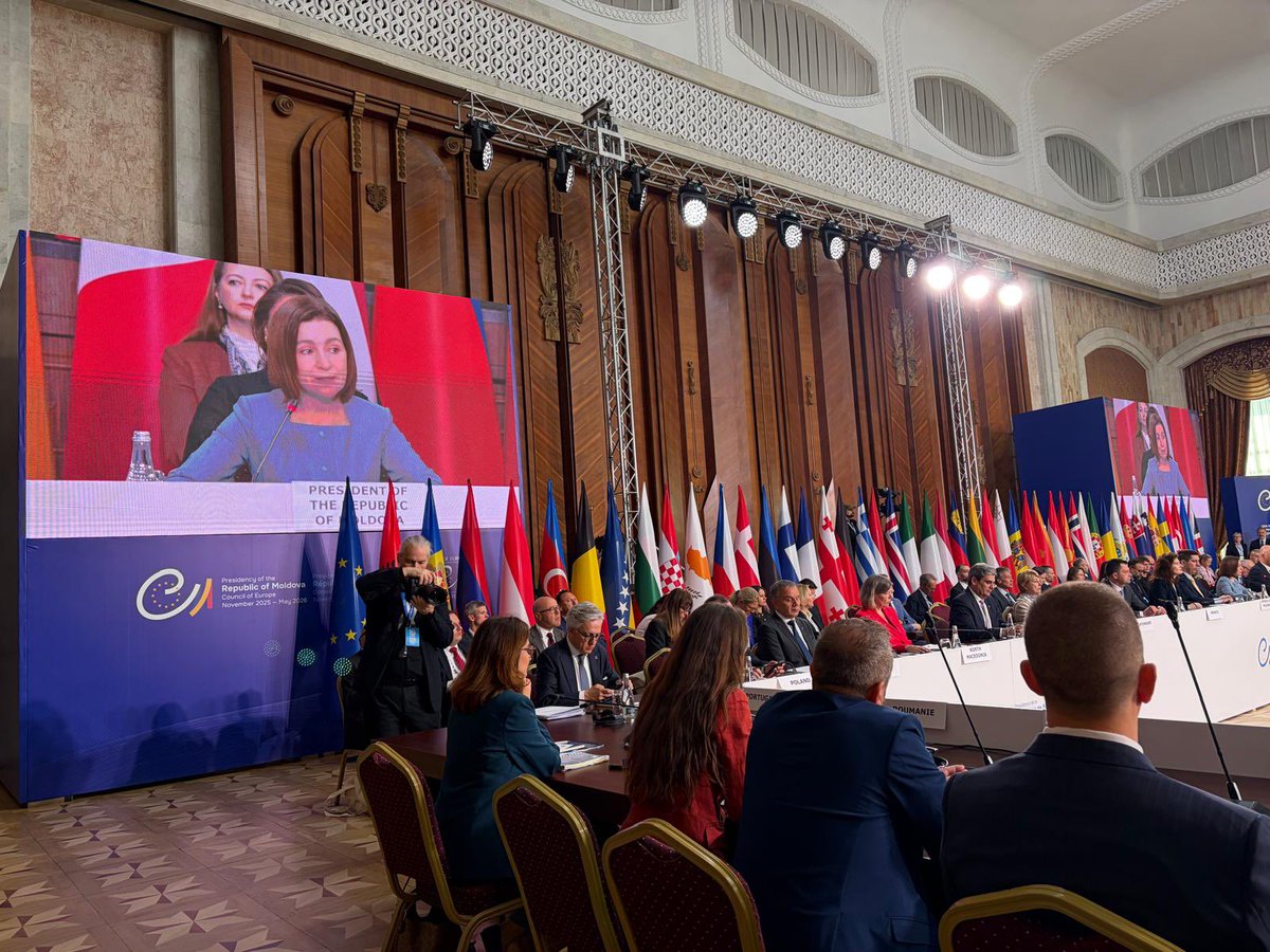 SlovakiaInCoE's tweet photo. Today, the annual meeting of Foreign Ministers of @coe member states takes place. 🇸🇰 Slovakia is at the 135th session represented by the State Secretary @MarekEstok_SK.
Discussions in Chisinau focus on Ukraine, migration challenges, FIMI and democratic resilience. https://t.co/ViNEu5raB2
