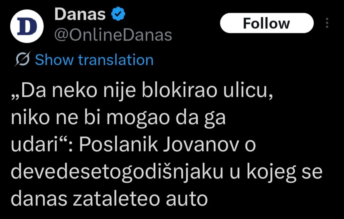 CausaFinalis's tweet photo. Da neko nije ubio šesnaest ljudi, kriminalizivao sistem i poništio državu, niko ne bi blokirao ulicu. https://t.co/mcP0O6eu2v