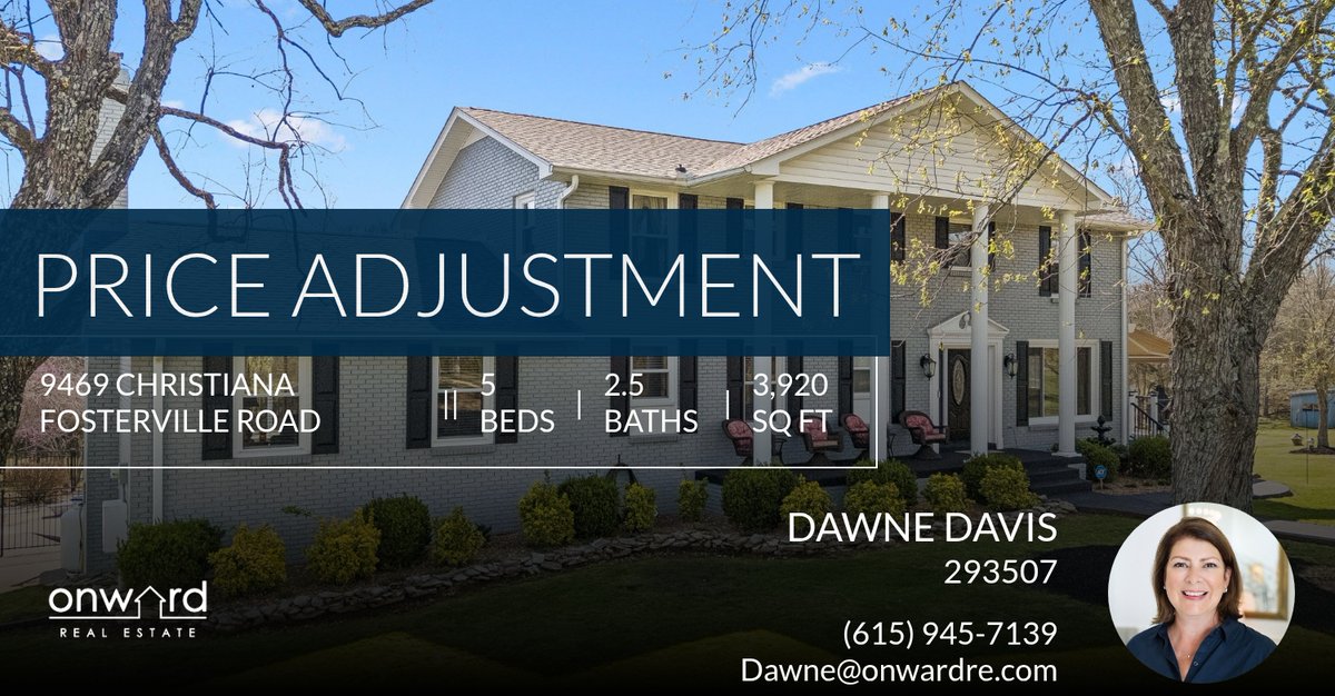 dawnedavis's tweet photo. 📍 Price Adjustment 📍 This recently reduced home at 9469 Christiana Fosterville Road in Christiana won't last long, so, don't wait to set up a showing! Reach out here or at (615) 945-7139 for more infor... https://t.co/uZAdRfnaBa https://t.co/0M1beCJ6Rk