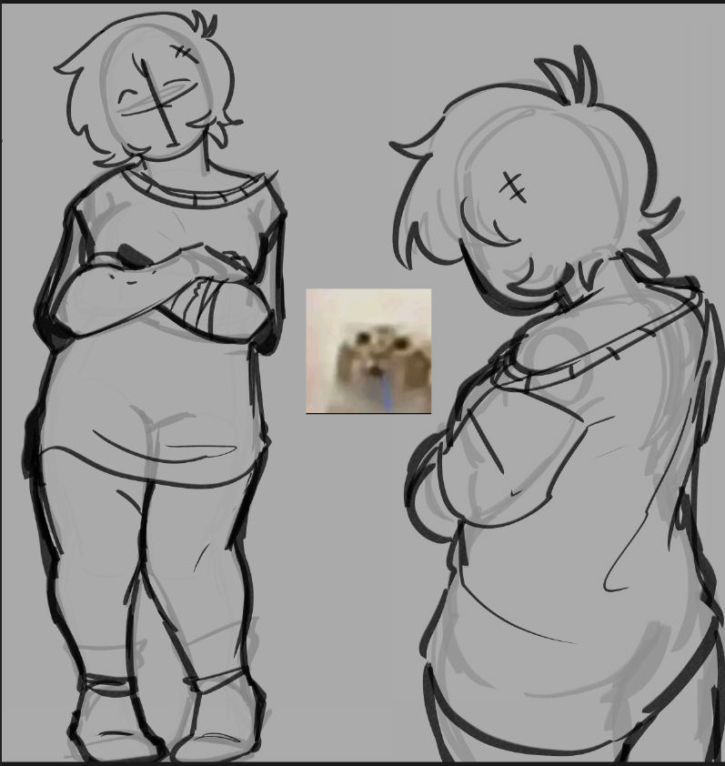 I don't know why, but I just realized that I've always drawn my OC as ...