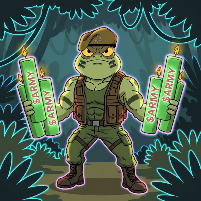 Alienxchange's tweet photo. @ToolySOL You hit that gold when you dca ARMY 🐸🪖 https://t.co/vaQEDjtcUU
