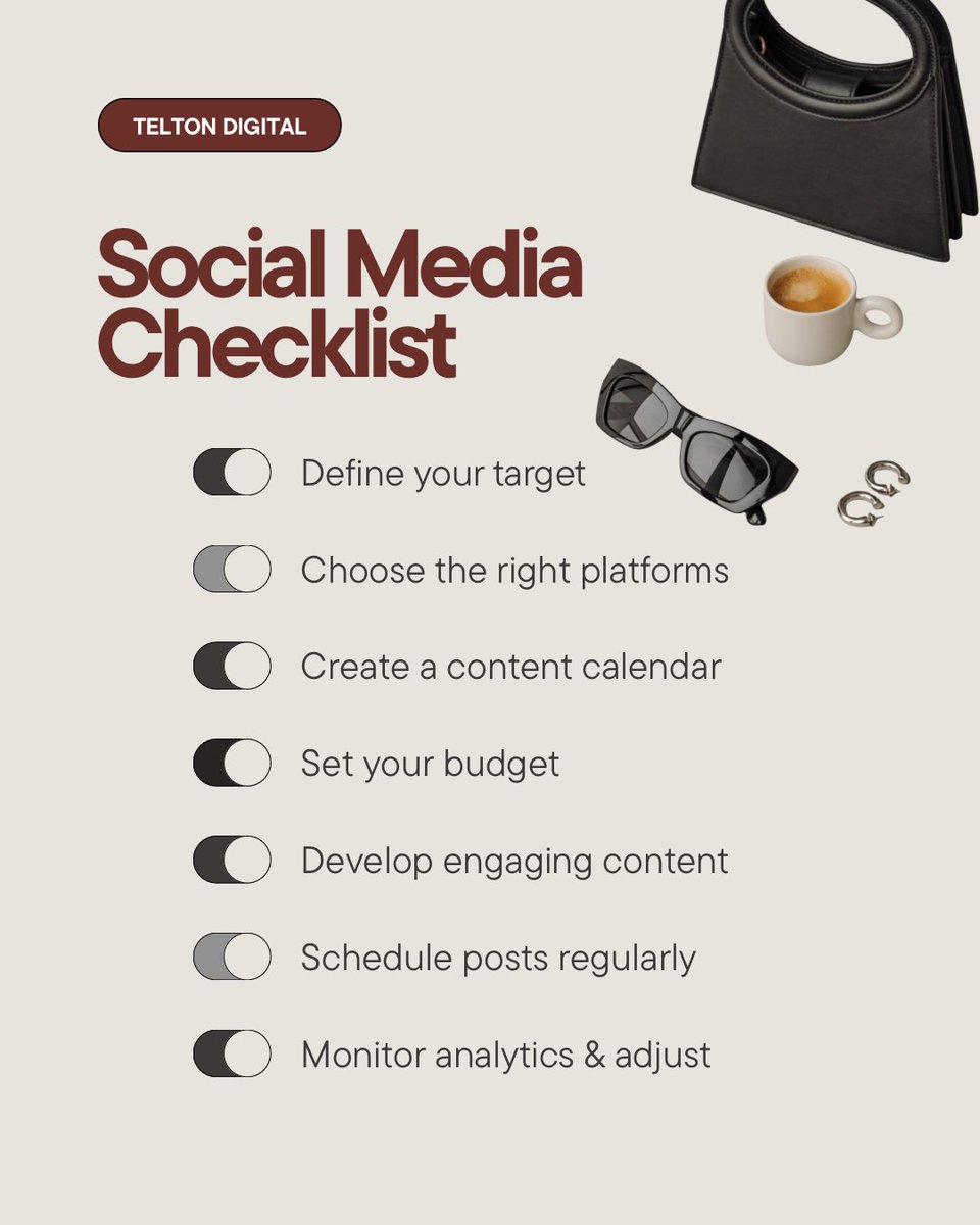 TeltonDigital's tweet photo. A social media checklist keeps your content organized and your goals clear ✨
It helps you stay consistent, save time, and create with more purpose instead of posting randomly.

#SocialMediaTips #ContentPlanning #InstagramGrowth #DigitalMarketing #ContentCreator https://t.co/cckvDvyFJV