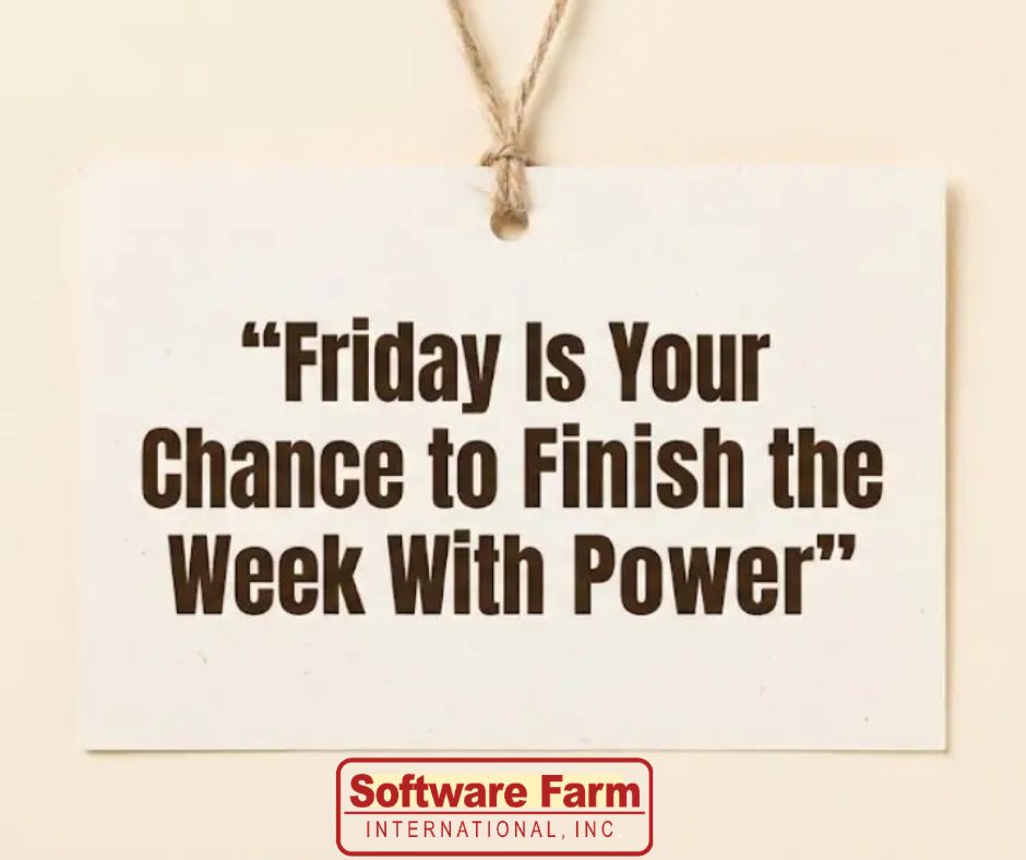 SoftwareFarm's tweet photo. Friday is here, a reminder to finish the week with POWER, PURPOSE, and POSITIVITY💪

Every task completed, every challenge faced, and every small win achieved this week is a step forward toward your goals✨ https://t.co/I0qiQpOM1M