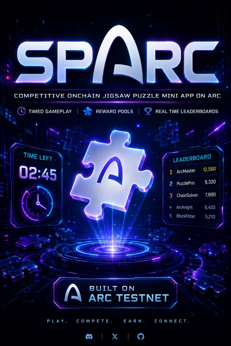 subjaytech's tweet photo. Deployed my first contract on @arc testnet building SPARC, a USDC-powered jigsaw puzzle game. 

Contract: https://t.co/JFYvFYxaDx https://t.co/FOPDQ4KPpU